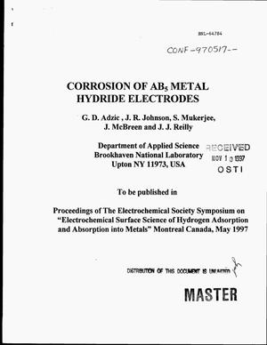 Corrosion of AB{sub 5} metal hydride electrodes