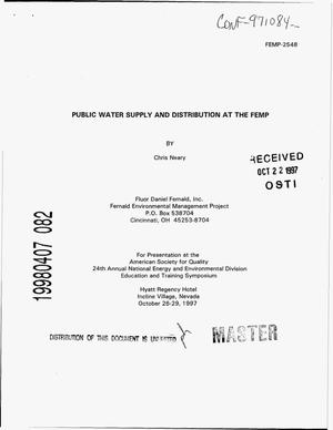 Primary view of object titled 'Public water supply and distribution at the FEMP'.