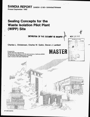 Sealing concepts for the Waste Isolation Pilot Plant (WIPP) site