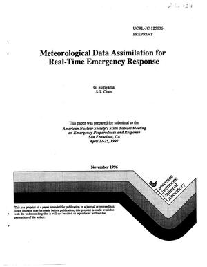Meteorological data assimilation for real-time emergency response