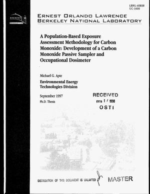A population-based exposure assessment methodology for carbon monoxide: Development of a carbon monoxide passive sampler and occupational dosimeter