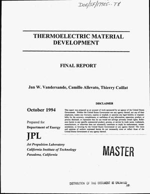Thermoelectric material development. Final report