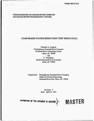 CLSM bleed water reduction test results