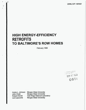 High Energy-Efficiency Retrofits to Baltimore's Row Homes