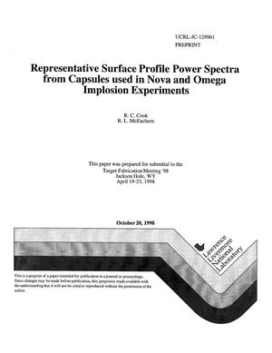 Representative surface profile power spectra from capsules used in NOVA and Omega implosion experiments