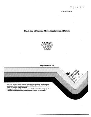 Modeling of casting microstructures and defects