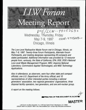 LLW Forum meeting report, May 7--9, 1997