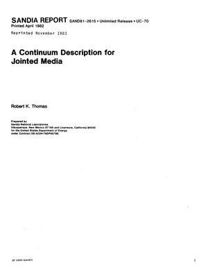 Continuum description for jointed media