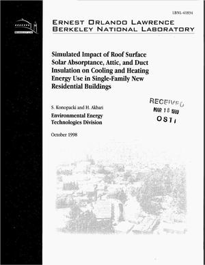Simulated Impact of Roof Solar Absorptance, Attic, and DuctInsulation, and Climate on Cooling and Heating Energy Use inSingle-Family Resi dential Buildings
