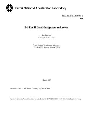 D-Zero run II data management and access