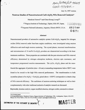 Neutron studies of nanostructured CuO-Al{sub 2}O{sub 3} NOx removal catalysts