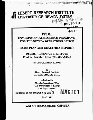 FY 1991 environmental research programs for the Nevada Operations Office: Work plan and quarterly reports, first and second quarter reports