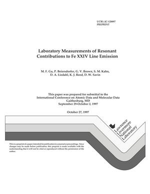 Laboratory measurements of resonant contributions to Fe XXIV line emission