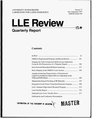 Primary view of object titled 'LLE Review, Quarterly Report: Volume 72, July-September 1997'.