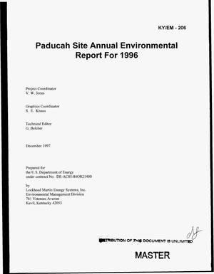 Paducah site annual environmental for 1996