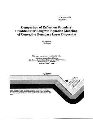 Comparison of reflection boundary conditions for langevin equation modeling of convective boundary layer dispersion
