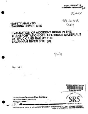 Safety Analysis: Evaluation of Accident Risks in the Transporation of Hazardous Materials by Truck and Rail at the Savannah River Plant