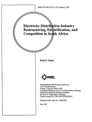 Electricity distribution industry restructuring, electrification, and competition in South Africa