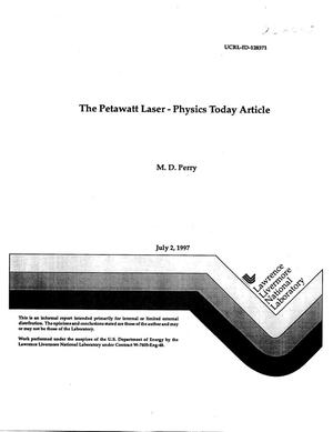 Petawatt Laser - Physics Today article
