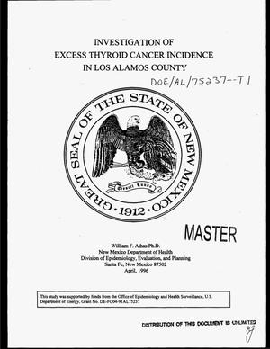 Investigation of excess thyroid cancer incidence in Los Alamos County
