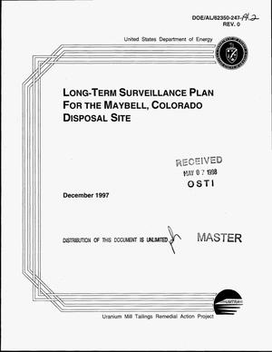 Long-term surveillance plan for the Maybell, Colorado Disposal Site