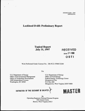 Lockheed D-6H: Preliminary report