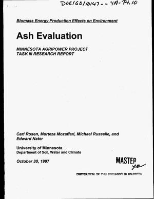 Chemical characterization of ash generated from alfalfa stem gasification: Agricultural and environmental implications. Quarterly report, July 1, 1997--September 30, 1997