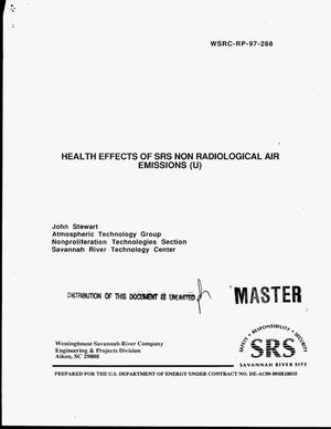 Health effects of SRS non-radiological air emissions
