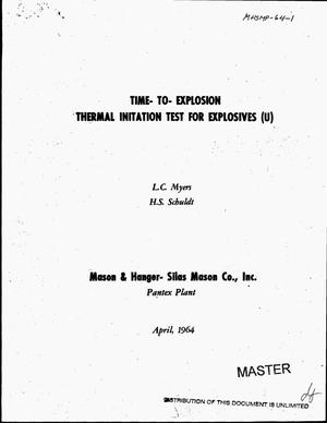 Time-to-explosion thermal initiation test for explosives