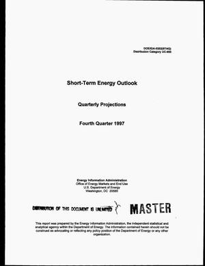 Short-term energy outlook: Quarterly projections, fourth quarter 1997
