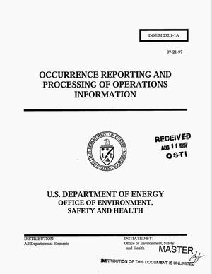 Occurrence reporting and processing of operations information