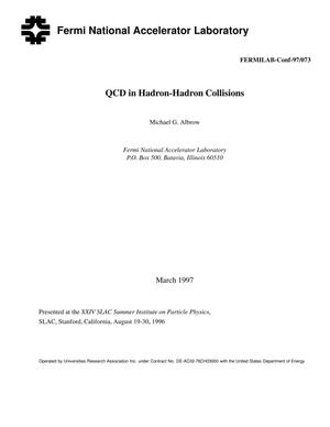 QCD in hadron-hadron collisions