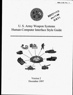 U.S. Army weapon systems human-computer interface style guide. Version 2