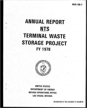 NTS Terminal Waste Storage Project. Annual report, FY 1978 (should have been 1979)