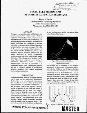 Micro-flex mirror and instability actuation technique