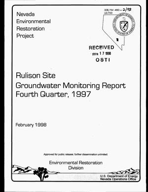 Rulison Site groundwater monitoring report. Fourth quarter, October 1997--December 1997