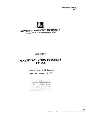 Waste-isolation projects, FY 1978