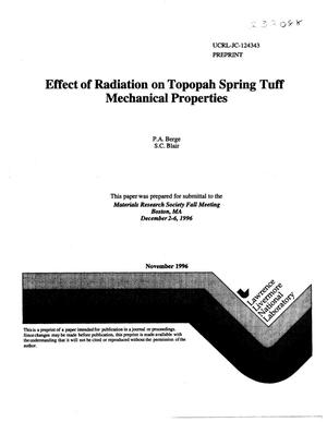 Effect of Radiation on Topopah Spring Tuff Mechanical Properties