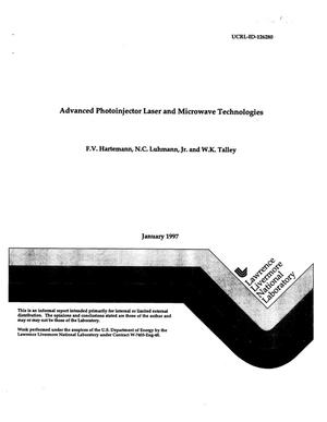 Advanced photoinjector laser and microwave technologies. Final report