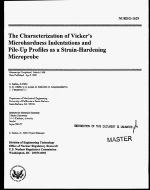 The characterization of Vicker`s microhardness indentations and pile-up profiles as a strain-hardening microprobe