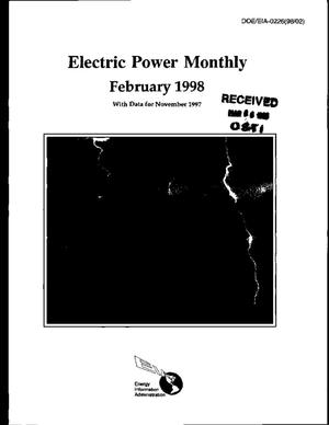 Electric power monthly, February 1998 with data for November 1997
