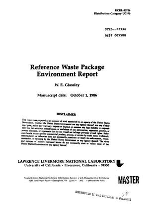 Reference waste package environment report