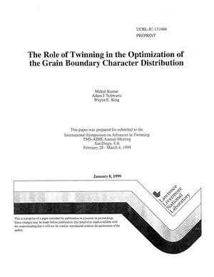 Role of twinning in the optimization of the grain boundary character distribution