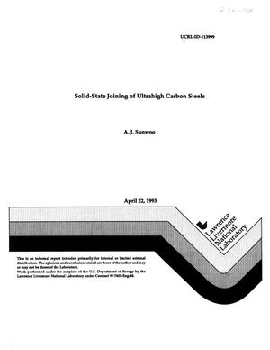 Solid-state joining of ultrahigh carbon steels