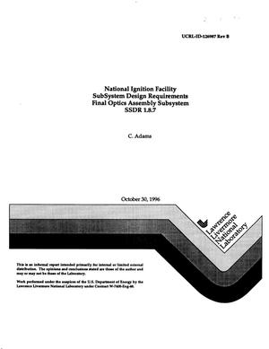 National Ignition Facility subsystem design requirements final optics assembly subsystem SSDR 1.8.7