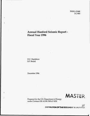Annual Hanford seismic report -- fiscal year 1996