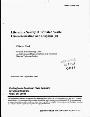 Literature survey of tritiated waste characterization and disposal