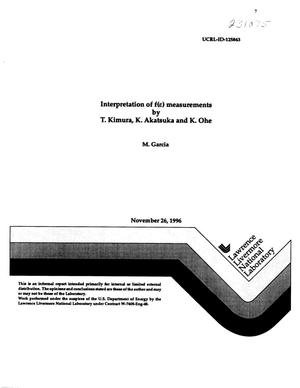 Interpretation of f({epsilon}) measurements by T. Kimura, K. Akatsuka and K. Ohe