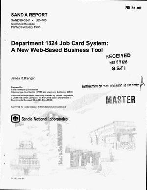 Department 1824 Job Card System: A new web-based business tool