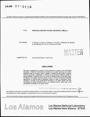 Physical Review Online Archives (PROLA)